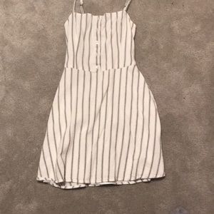 Hollister-Size S- White and Grey Summer Dress